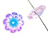 10 6mm Pink Sapphire AB Preciosa Flower Beads