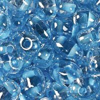 TB-38665 - 10 Grams Aqua Lined Crystal 2.5x5mm Preciosa Twin Beads