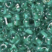 TB-38658 - 10 Grams Green Lined Crystal 2.5x5mm Preciosa Twin Beads