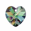 1 14mm Preciosa Green Vitrail Heart