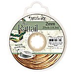 20 Yards of 2mm Golden Bronze Rattail Cord with Reusable Bobbin