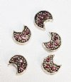 5, 7.5x5mm Silver and Amethyst Crescent Moon Beads