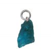 1, 14x8mm Rough Cut Apatite Charm with Rhodium Plated Sterling Silver