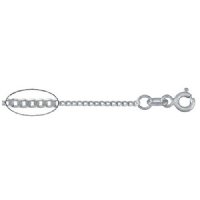 20 inch .9mm Rhodium Plated Sterling Silver Curb Chain