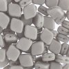 20, 10x8mm Grey Silk Two Hole Glass Rhombus Beads