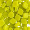 20, 10x8mm Olive Green Silk Two Hole Glass Rhombus Beads