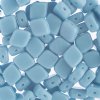 20, 10x8mm Opaque Turquoise Blue Two Hole Glass Rhombus Beads