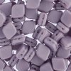 20, 10x8mm Purple Silk Two Hole Glass Rhombus Beads