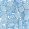 20, 10x8mm Turquoise Blue Silk Two Hole Glass Rhombus Beads