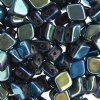 20, 10x8mm Black AB Reversal Two Hole Glass Rhombus Beads