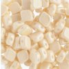 20, 10x8mm Chalk White Cream Lustre Two Hole Glass Rhombus Beads