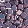 20, 10x8mm Chalk White Vega Lustre Two Hole Glass Rhombus Beads
