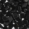 20, 10x8mm Opaque Black Two Hole Glass Rhombus Beads