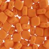 20, 10x8mm Opaque Orange Two Hole Glass Rhombus Beads
