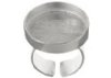 1, 23x3mm Dazzle-it Silver Plated Round Adjustable Ring with Raised Bezel