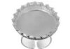 1 32x6.65mm Dazzle-it Silver Plated Fluted Edge Adjustable Ring with Raised Bezel