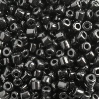 25 Grams 4x4.5mm Opaque Black Rola Tube Beads