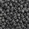 25 Grams 4x4.5mm Opaque Matte Black Rola Tube Beads