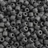 25 Grams 4x4.5mm Opaque Matte Black Rola Tube Beads