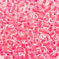 25 Grams 4x4.5mm Crystal and Neon Pink Rola Tube Beads