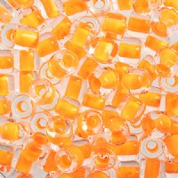 25 Grams 5.8x6.2mm Crystal Colorlined Neon Orange Rola Tube Beads