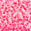 25 Grams 5.8x6.2mm Crystal Colorlined Neon Pink Rola Tube Beads