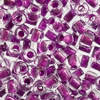 25 Grams 5.8x6.2mm Crystal Colorlined Neon Purple Rola Tube Beads
