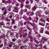 25 Grams 5.8x6.2mm Crystal Colorlined Neon Purple Rola Tube Beads