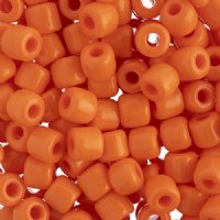 25 Grams 5.8x6.2mm Opaque Orange Rola Tube Beads