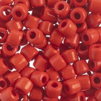 25 Grams 5.8x6.2mm Opaque Red Rola Tube Beads