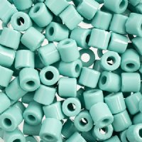 25 Grams 5.8x6.2mm Opaque Turquoise Rola Tube Beads