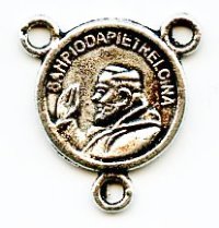 1 13mm Antique Silver Miracle of San Padre Pio Connector