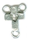 1 14x11mm Antique Silver Heart and Cross Connector