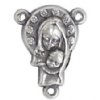 1 18x11mm Antique Silver Mary and Child Three Ring Connector