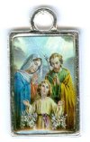 1 24x13mm Antique Silver Holy Family Resin Pendant