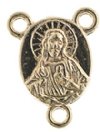 1 12x9.75mm Gold Sacred Heart Rosary Connector