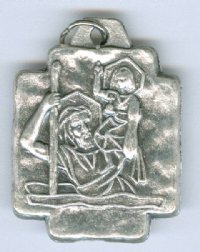 1 33x25mm Antique Silver St. Christopher / Holy Family Medal