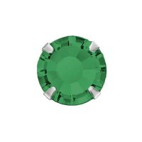 36, ss30 (6.3mm) Preciosa Emerald Rosemontees in Standard Silver Setting