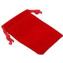 Ring Size Small Red Velveteen Pouch