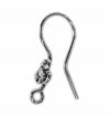 SS0011 1 Pair of 26x12mm Sterling Shepherd Bali Hook Earrings with Design