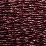 1 Hank of 10/0 Opaque Dark Cranberry Red Seed Beads
