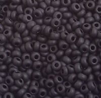 1 Hank of 10/0 Opaque Matte Black Seed Beads