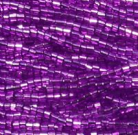 1 Hank of 10/0 Two-Cut Silver Lined Dyed Mauve Seed Beads