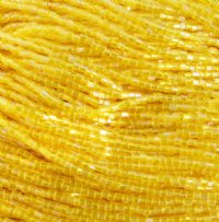 1 Hank of 10/0 Two-Cut Transparent Yellow AB Seed Beads