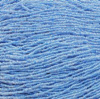 1 Hank of 10/0 Blue Color Lined Crystal Seed Beads