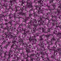 50 Grams of 10/0 Neon Purple Color Lined Crystal Seed Beads