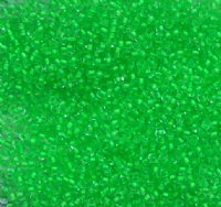 50 Grams of 10/0 Neon Green Color Lined Crystal Seed Beads