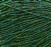 1 Hank of 10/0 Opaque Green Iris Seed Beads