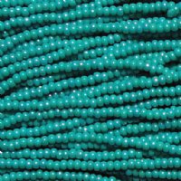 1 Hank of 10/0 Opaque Turquoise AB Seed Beads 