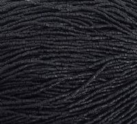 1 Hank of 10/0 Two-Cut Opaque Matte Black Seed Beads